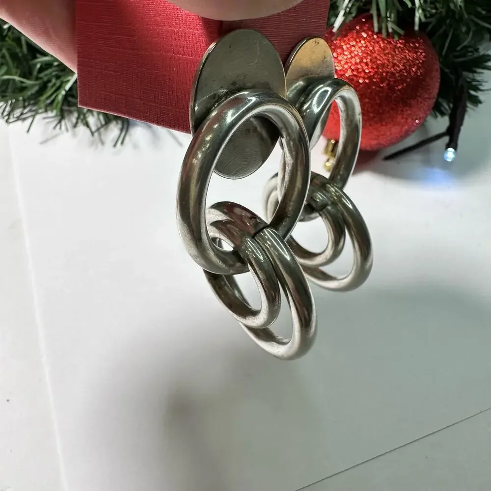 Silver hoop clip on earrings